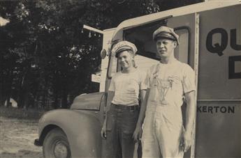 (AMERICAN TRUCKERS) A mini-archive of 50 photographs depicting commercial drivers, truckers, and entrepreneurs proudly posing alongside